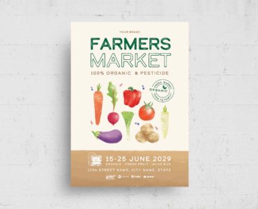 Farmers Market Flyer Template (PSD, AI, Vector Formats)