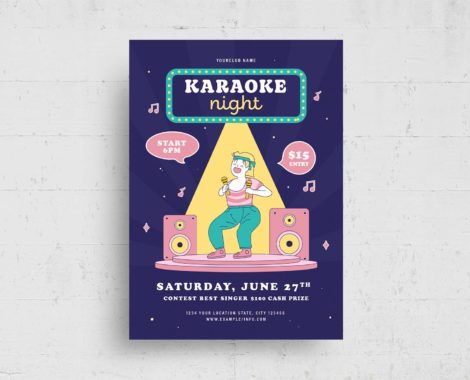 Karaoke Night Flyer Template (PSD, AI, Vector Formats)