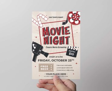 Movie Night Flyer Template (PSD, AI, Vector Formats)
