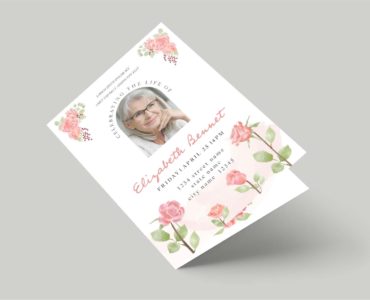 Watercolor Rose Funeral Flyer (PSD, AI, Vector Formats)