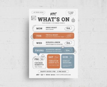 Whats On Flyer Poster Template (PSD, AI, Vector Formats)