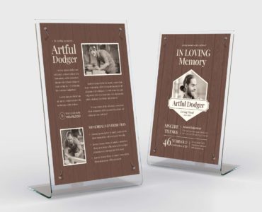 Woodworking funeral template (PSD, AI, Vector Formats)
