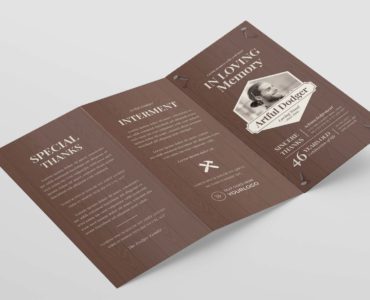 Woodworking funeral template (PSD, AI, Vector Formats)