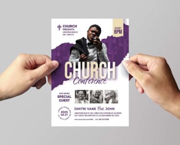 Church Conf erence Flyer Template (PSD, AI, Vector Formats)