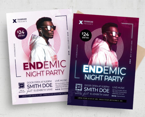 Endemic Party Flyer Template (PSD, AI, Vector Formats)
