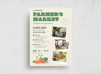 Farmers Market Poster Template (PSD, AI, Vector Formats)