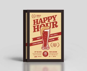 Happy Hour Flyer Template (PSD, AI, Vector Formats)