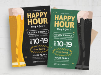 Happy Hour Flyer Template (PSD, AI, Vector Formats)