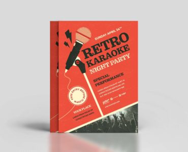 Retro Karaoke Flyer Template (PSD, AI, Vector Formats)