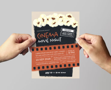 Cinema Night Flyer Template (PSD, AI, Vector Formats)