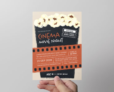 Cinema Night Flyer Template (PSD, AI, Vector Formats)