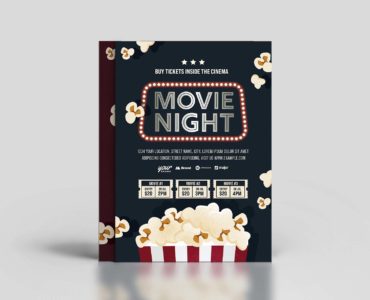 Movie Night Flyer Template (PSD, AI, Vector Formats)