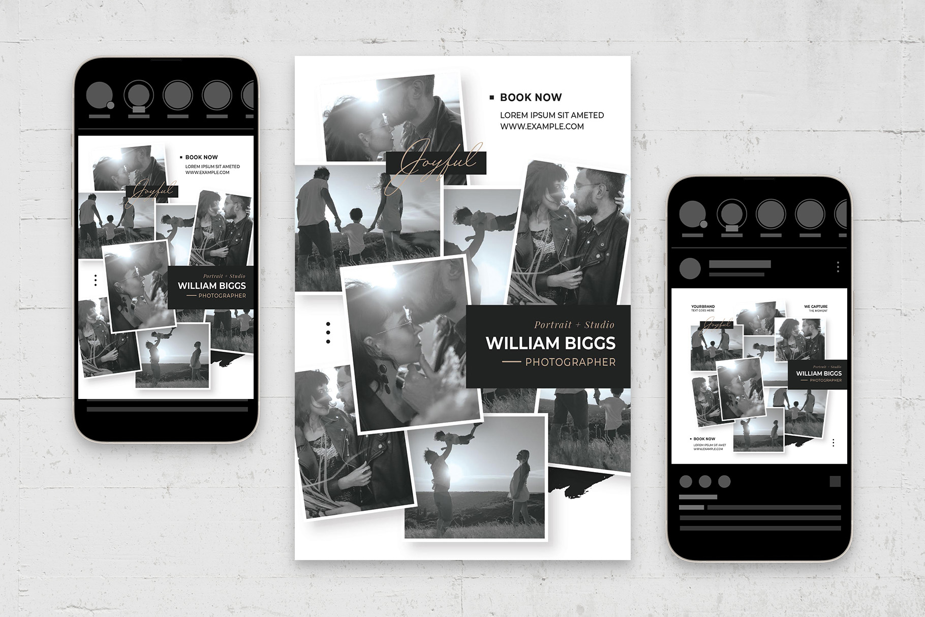 Photo Collage Card Flyer Template (PSD, AI, Vector Formats)