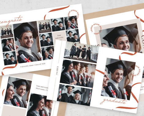 Graduation Photo Collage Flyer (PSD, AI, Vector Formats)
