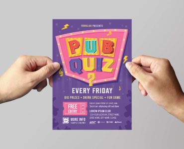 Pub Quiz Night Flyer Template (PSD, AI, Vector Formats)
