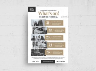 What's On Flyer Poster Layout (PSD, AI, Vector Formats)