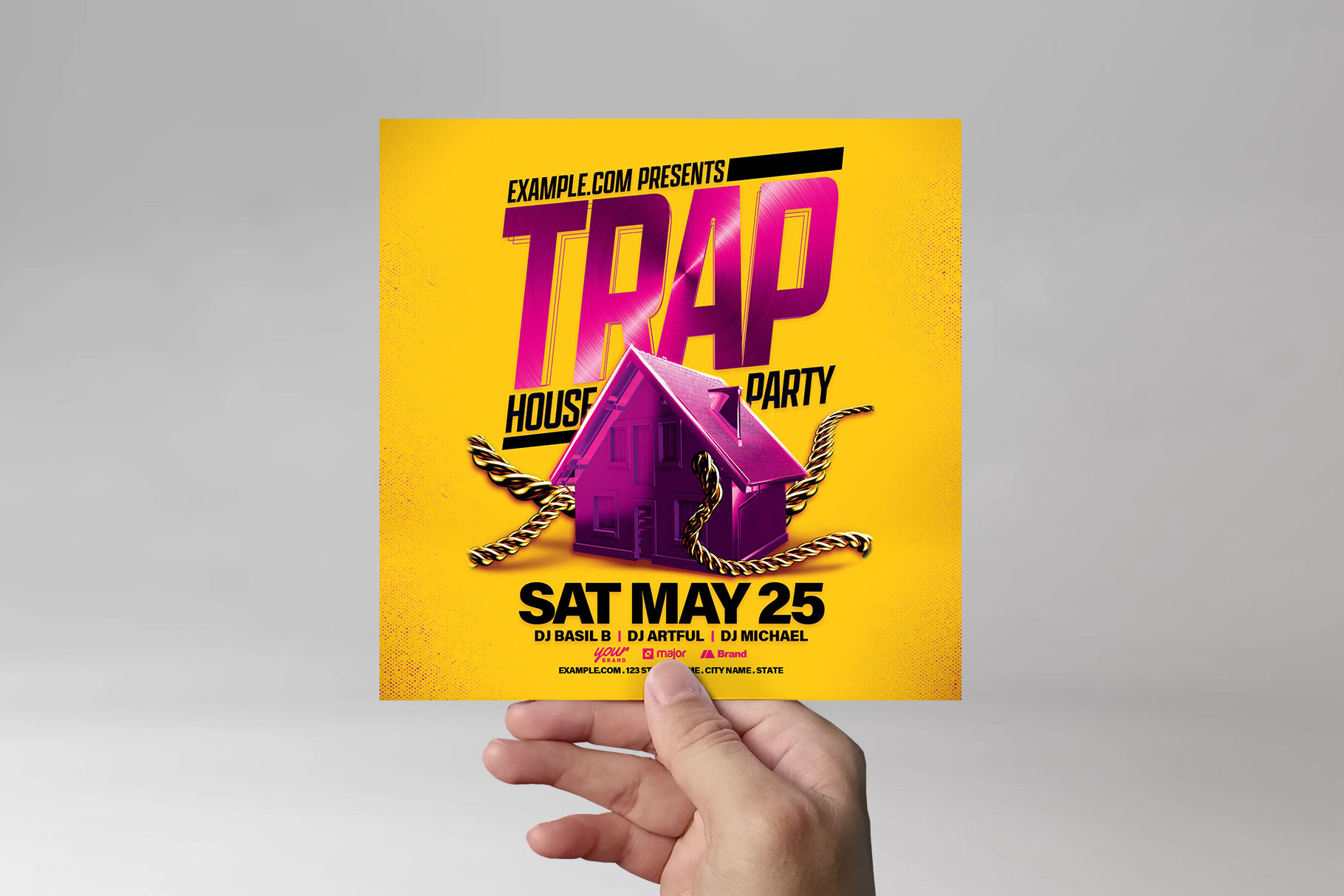 Trap House Party Flyer Template PSD, AI, Vector image
