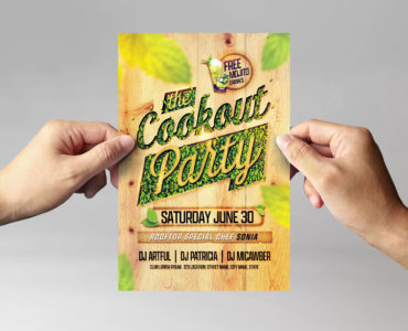 Cookout Potluck BBQ Flyer (PSD, AI, Vector Formats)