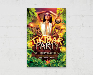 Tiki Bar Party Flyer Template (PSD, AI, Vector Formats)