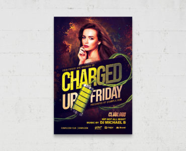 Charged Up Club Flyer Template (PSD, AI, Vector Formats)