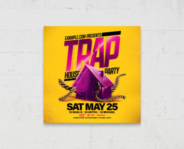 Trap House Party Flyer Template (PSD, AI, Vector Formats)