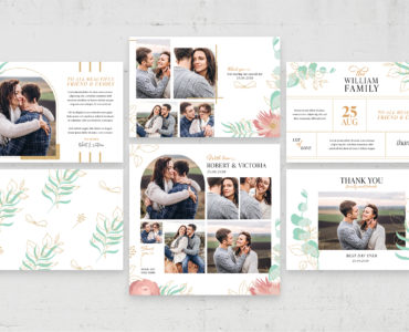 Chic Wedding Photo Card Collage (PSD, AI, Vector Formats)