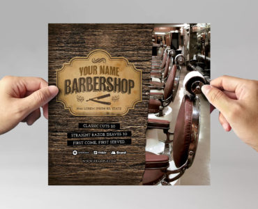 Barber Shop Flyer (PSD, AI, Vector Formats)