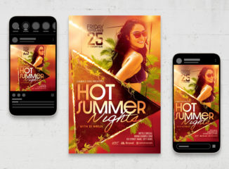 Tropical Summer Party Flyer (PSD, AI, Vector Formats)