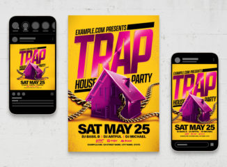 Trap House Party Flyer Template (PSD, AI, Vector Formats)