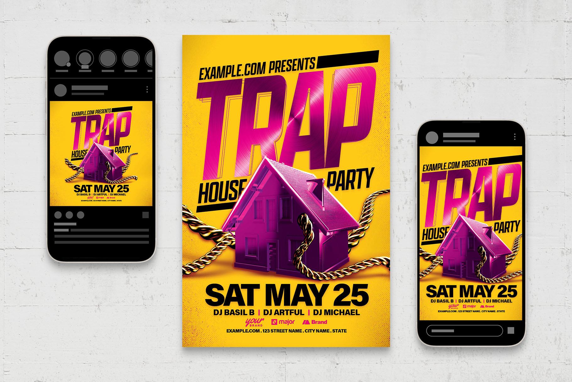 Trap House Party Flyer Template PSD, AI, Vector