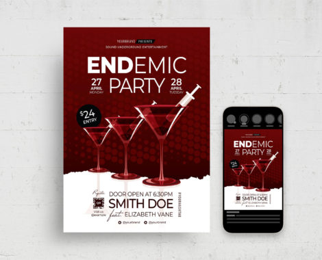 Endemic Party Flyers (PSD, AI, Vector Formats)
