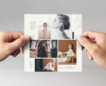 Elegant Photo Collage Card (PSD, AI, Vector Formats)
