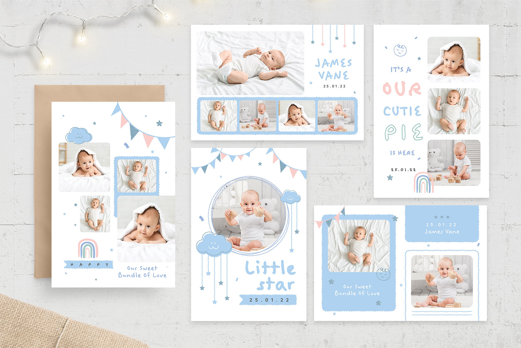 Baby Photo Collage Flyer (PSD, AI, Vector Formats)
