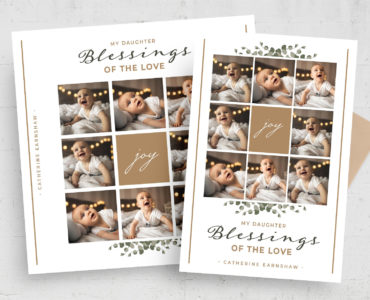 Photo Collage Grid Postcard Flyer (PSD, AI, Vector Formats)