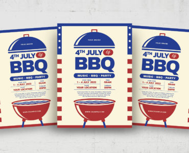 4th of July BBQ Flyer (PSD, AI, Vector Formats)