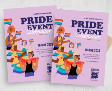Pride Event Celebration Flyer (PSD, AI, Vector Formats)