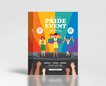 LGBT Pride Event Flyer Template (PSD, AI, Vector Formats)