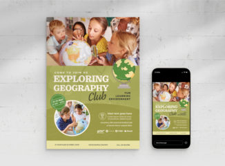 Geography Education Flyer Template (PSD, AI, Vector Formats)