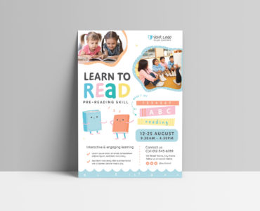Kindergarten School Education Flyer (PSD, AI, Vector Formats)