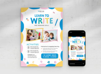 Writing Flyer Template (AI, Vector Formats)