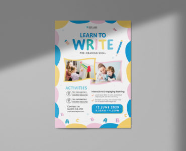 Writing Flyer Template (AI, Vector Formats)