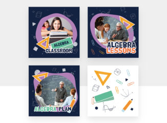 Algebra Math Education Social Media Banners (PSD, AI, Vector Formats)