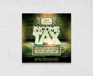 Income Tax Money Flyer Template (PSD Format)