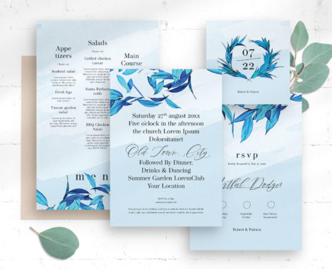 Light Blue Wedding Templates (PSD Format)