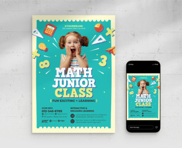 Math Class Education Flyer Template (PSD, AI, Vector Formats)