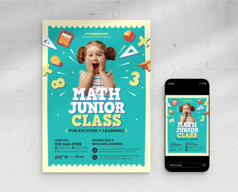 Math Class Education Flyer Template (PSD, AI, Vector Formats)