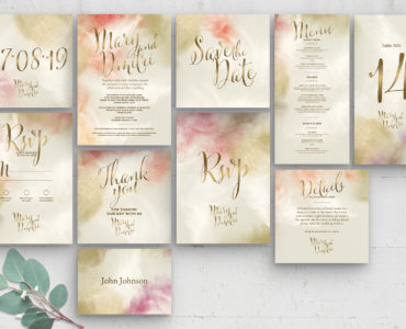 Rustic Wedding Invitation Suite (PSD Format)
