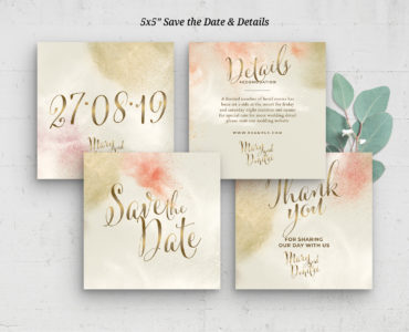 Rustic Wedding Invitation Suite (PSD Format)