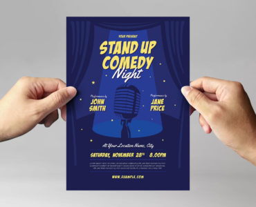 Stand Up Comedy Night Flyer Template (PSD, AI, Vector Formats)