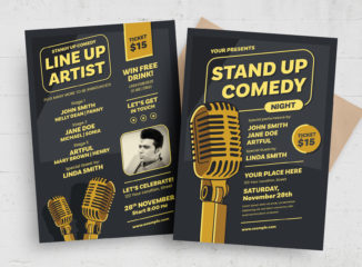 Stand Up Comedy Night Flyer Template (AI, Vector Formats)